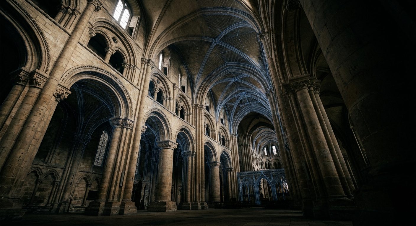 Heritage cathedral interior, architectural 3D scanning and as-built documentation OptimumARC Canada