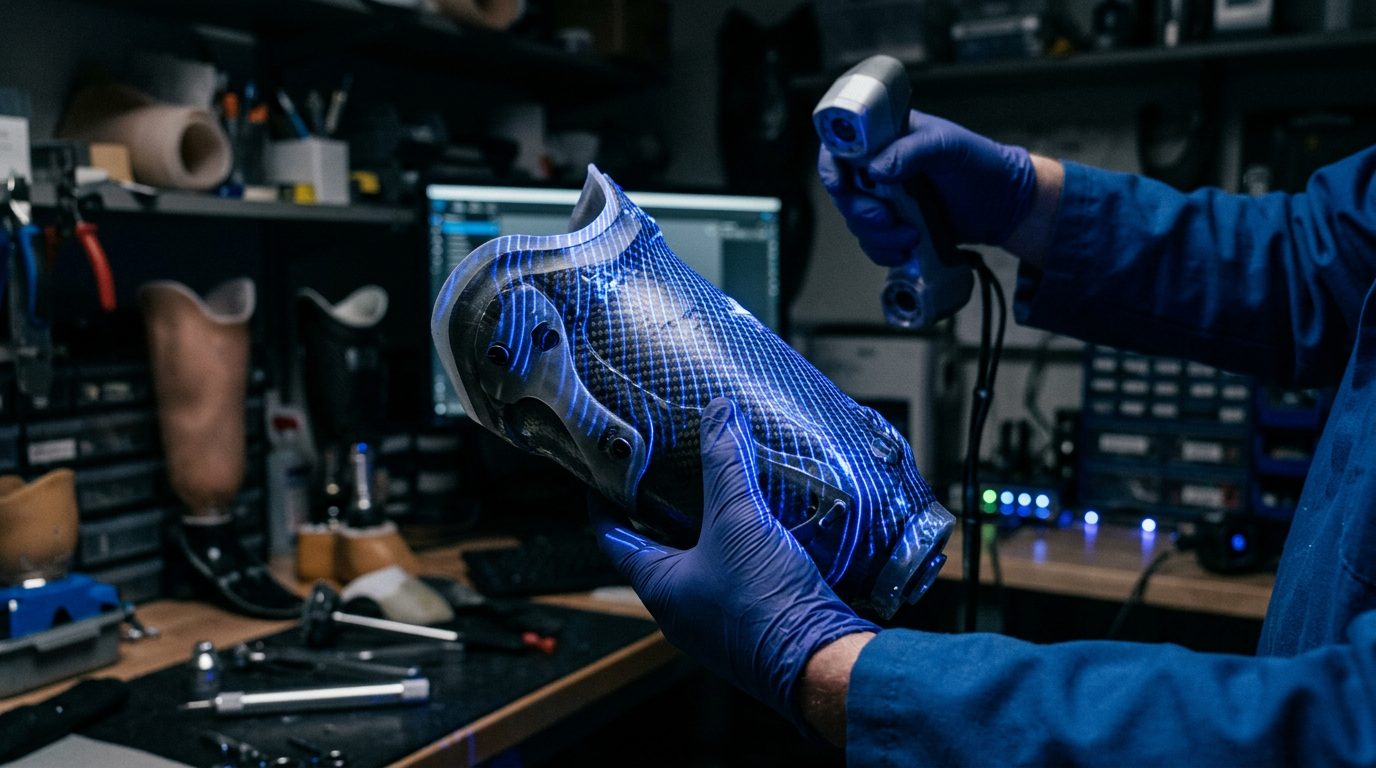 CT scan data processed in Geomagic Wrap for custom prosthetic design, OptimumARC healthcare consulting