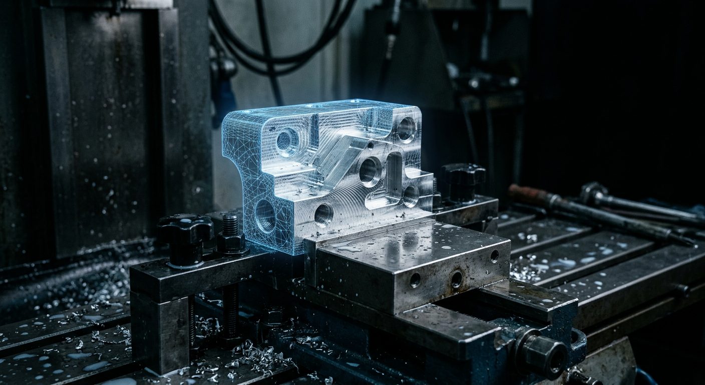 3D scan of industrial bracket, ScanHub kiosk output for manufacturing quality inspection